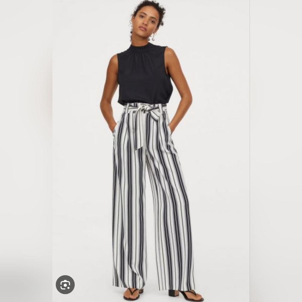 H&M, size 4, black and white striped.